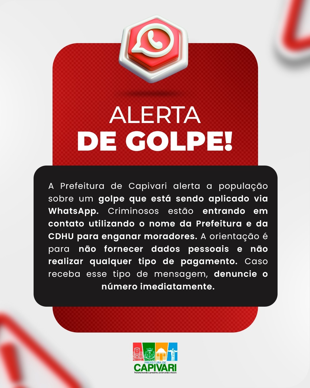 Prefeitura de Capivari emite alerta sobre tentativa de fraude envolvendo seu nome e o da CDHU 5 WhatsApp Image 2026 03 30 at 17.00.12