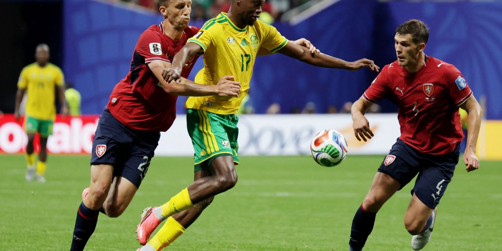 África do Sul sofre gol aos 6 min, reage e empata com República Tcheca 5 2026 06 18t175953z 1623420550 up1em6i1dzss1 rtrmadp 3 soccer worldcup cze zaf
