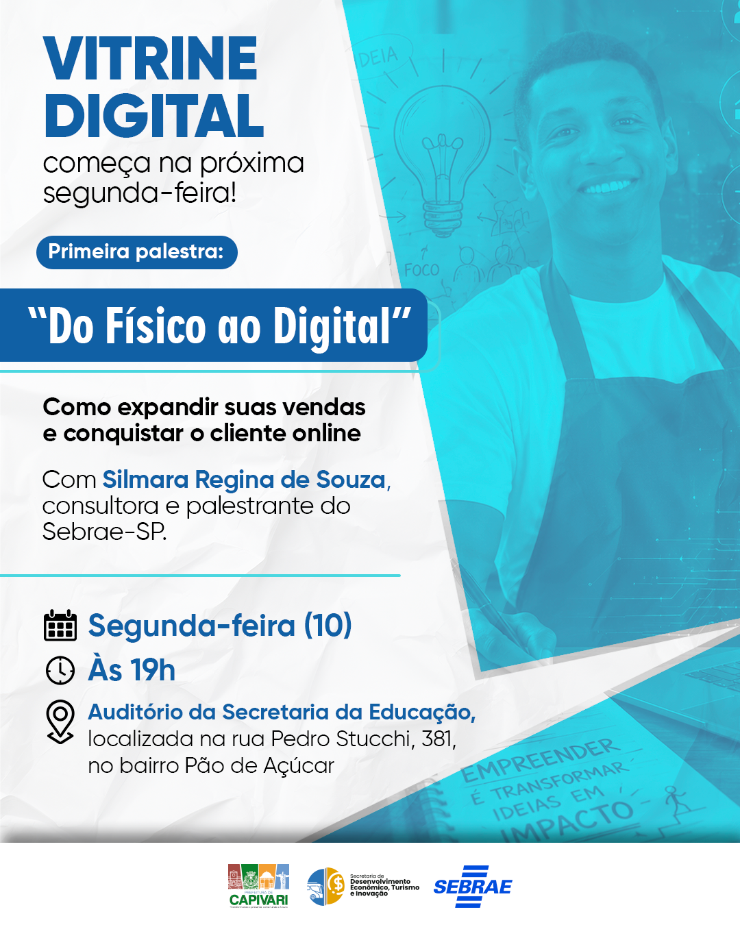 “Vitrine Digital” oferece capacitações gratuitas a comerciantes de Capivari 5 PALESTRA VITRINE DIGITAL