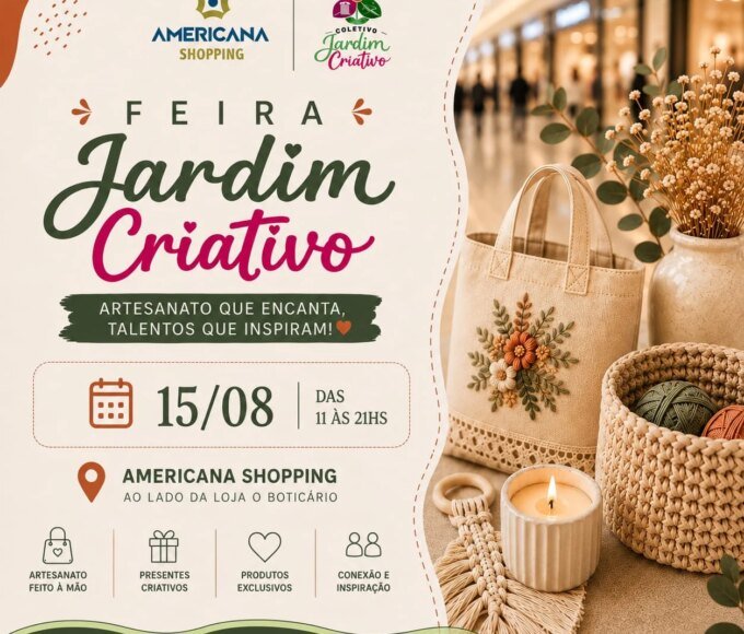 Jardim Criativo e Tarde de Flashback prometem sábado de música, artesanato e diversão no Americana Shopping 14 WhatsApp Image 2026 08 10 at 18.47.12 1