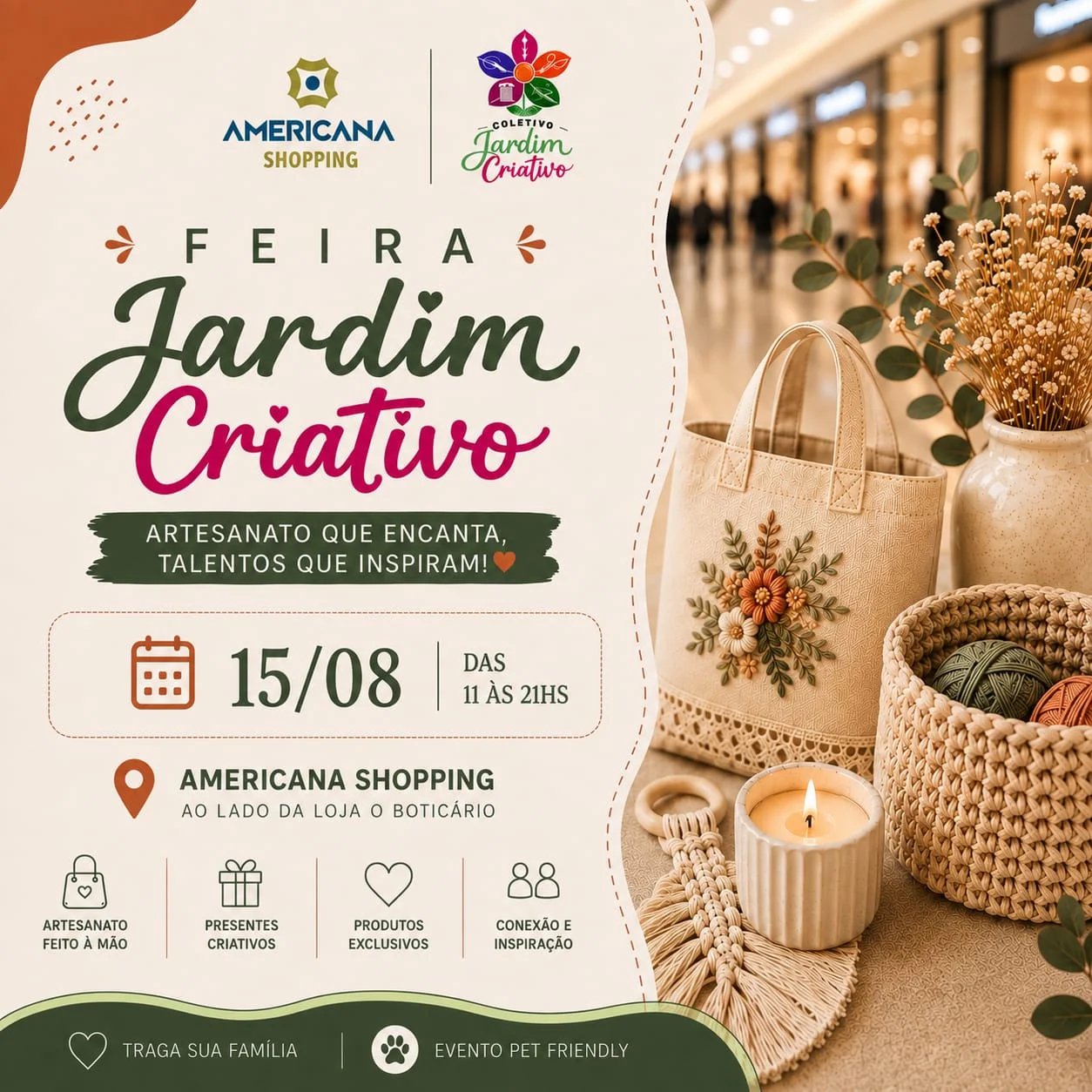 Jardim Criativo e Tarde de Flashback prometem sábado de música, artesanato e diversão no Americana Shopping 5 WhatsApp Image 2026 08 10 at 18.47.12 1