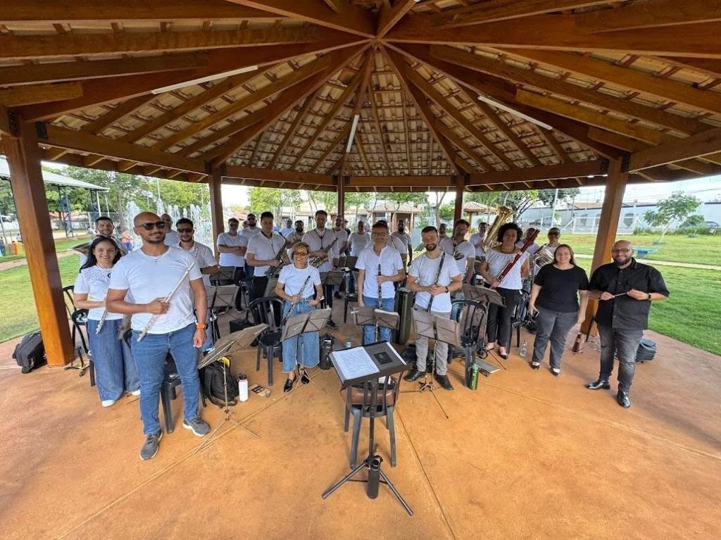 Banda Municipal durante apresentacao no Parque das Criancas