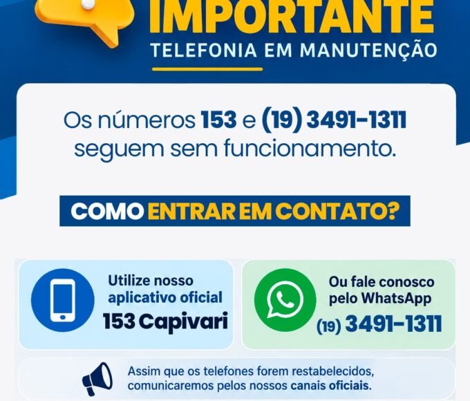 Guarda Civil de Capivari informa instabilidade temporária nos telefones de atendimento 14 WhatsApp Image 2026 09 15 at 08.51.59
