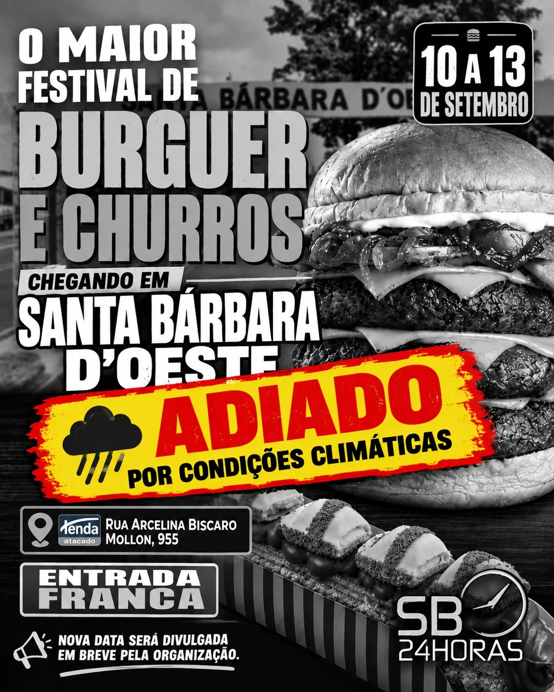 Festival de Burger e Churros é adiado em Santa Bárbara d’Oeste por causa das condições climáticas 5 adiado