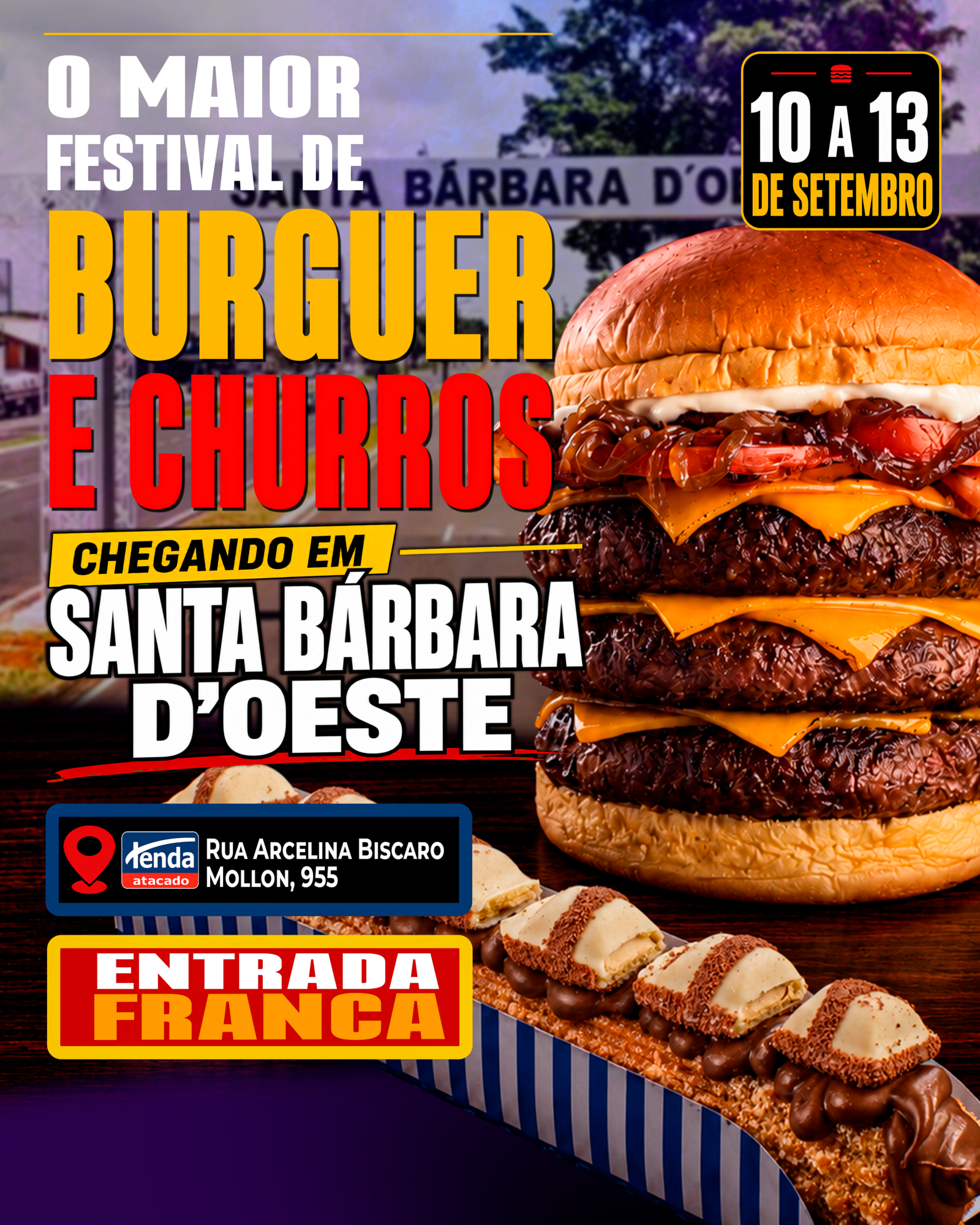 Região recebe festival de burgers e churros com entrada gratuita em setembro 5 santa barbara feed 1